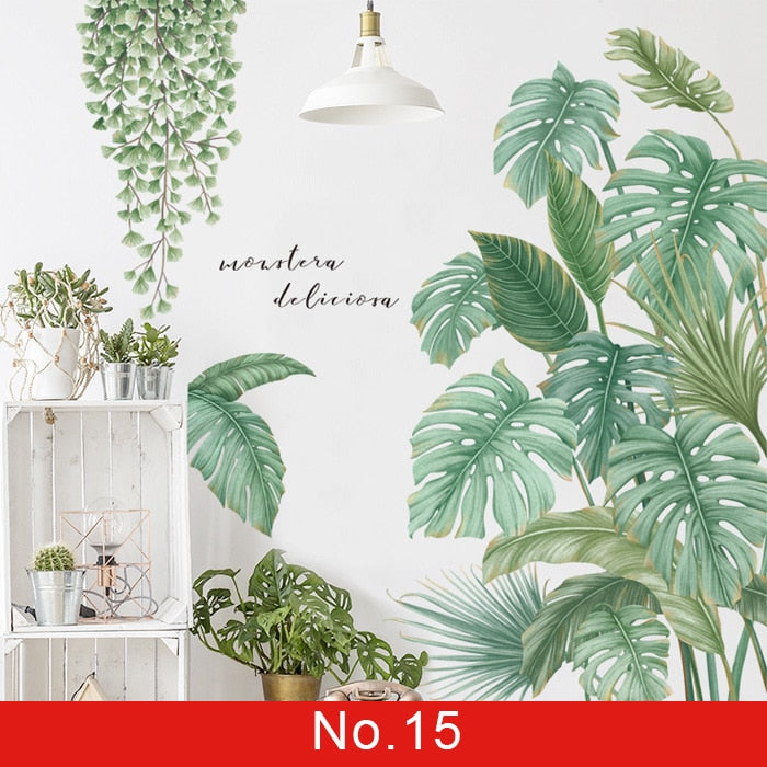Green wall sticker for room decoration