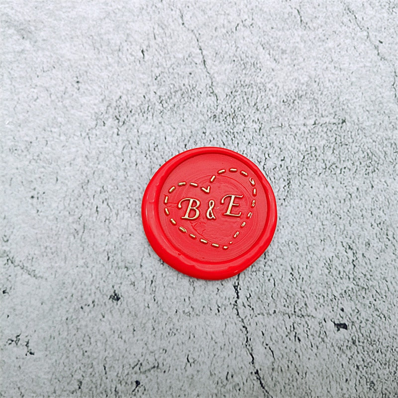 DIY personalized stamp with wax seal for wedding