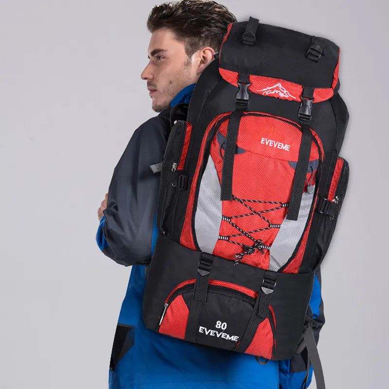 Men's 80L Big Hiking Mountaineering Climbing Backpack