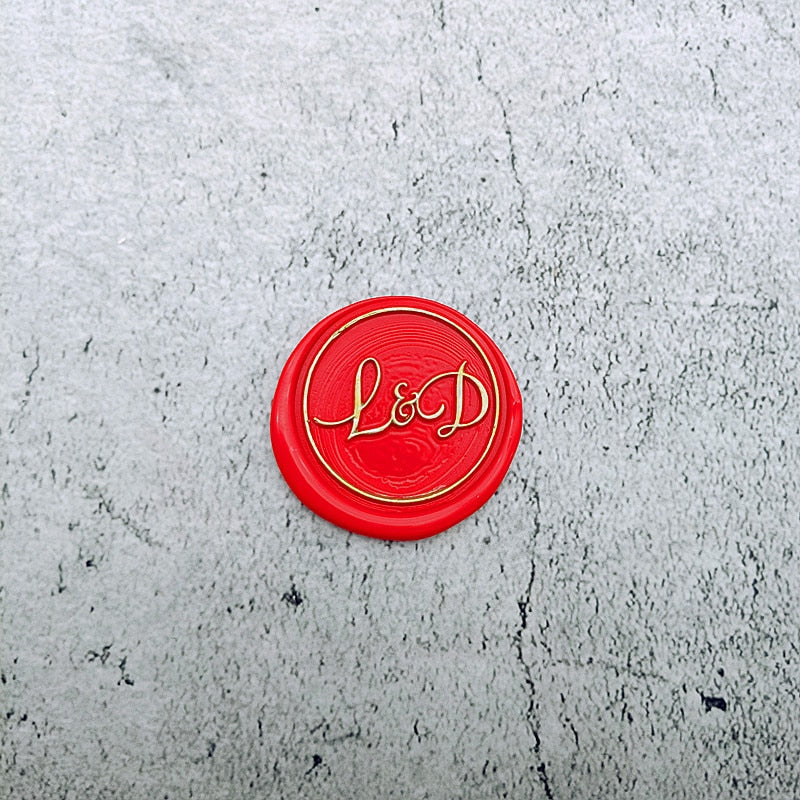 DIY personalized stamp with wax seal for wedding