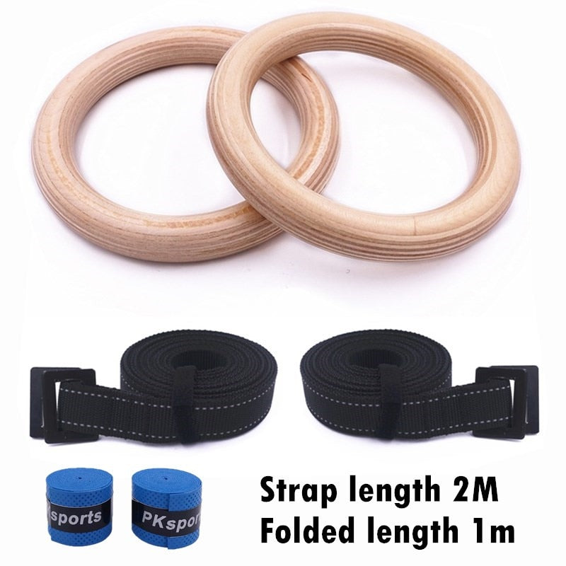 25mm Gymnastic Rings for Kids with Adjustable Straps - Indoor Fitness