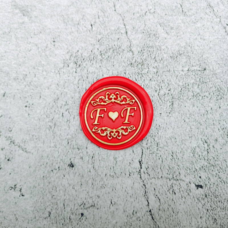 DIY personalized stamp with wax seal for wedding
