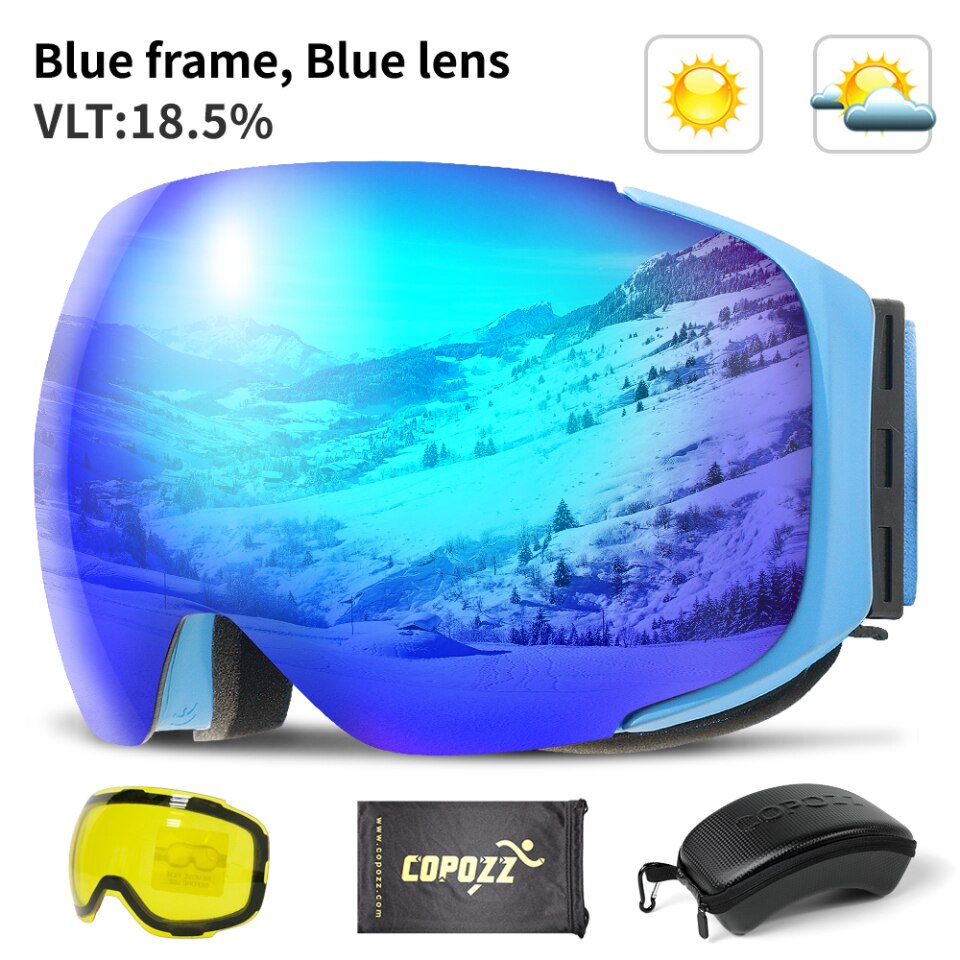 COPOZZ Skibrille mit Magnetverschluss und Etui UV400