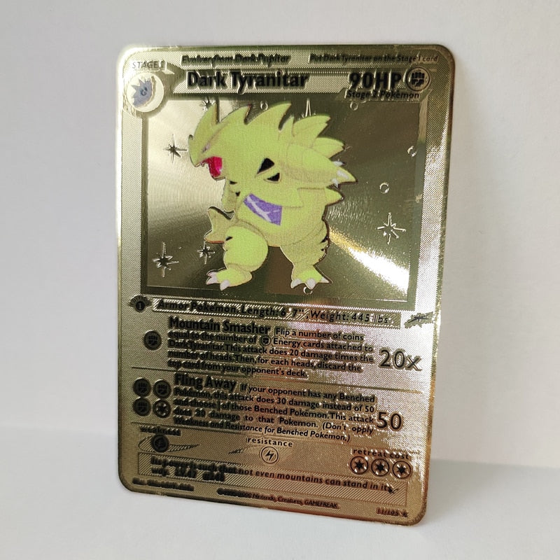 Pokemon Spiel Anime Kampf Karte Gold Metall