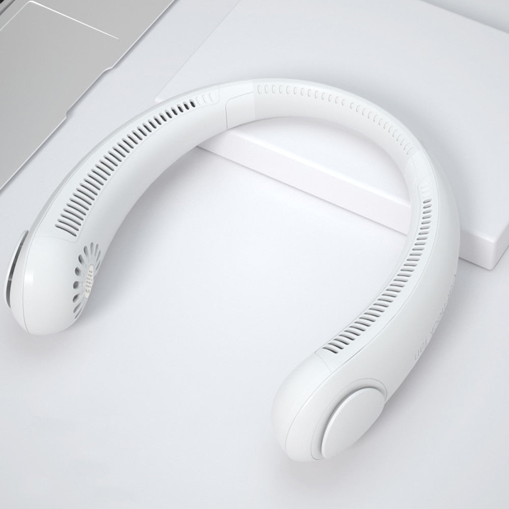 Portable Mini Neck Fan 2400mAh USB Rechargeable