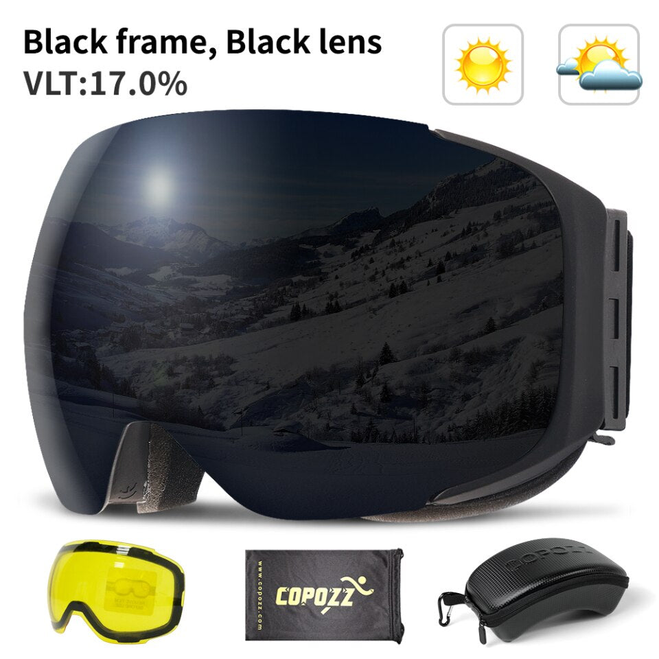 COPOZZ Skibrille mit Magnetverschluss und Etui UV400