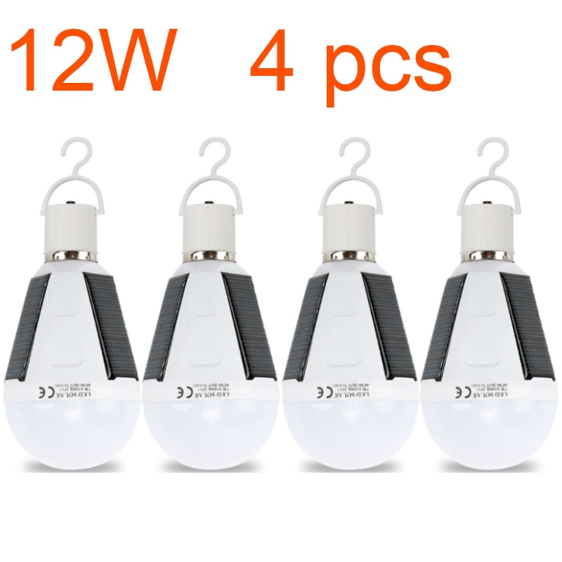 Rechargeable LED Bulb E27 LED Solar Lamp 7W 12W 85V-265V Outdoor Emergency Travel Fishing Camping Light