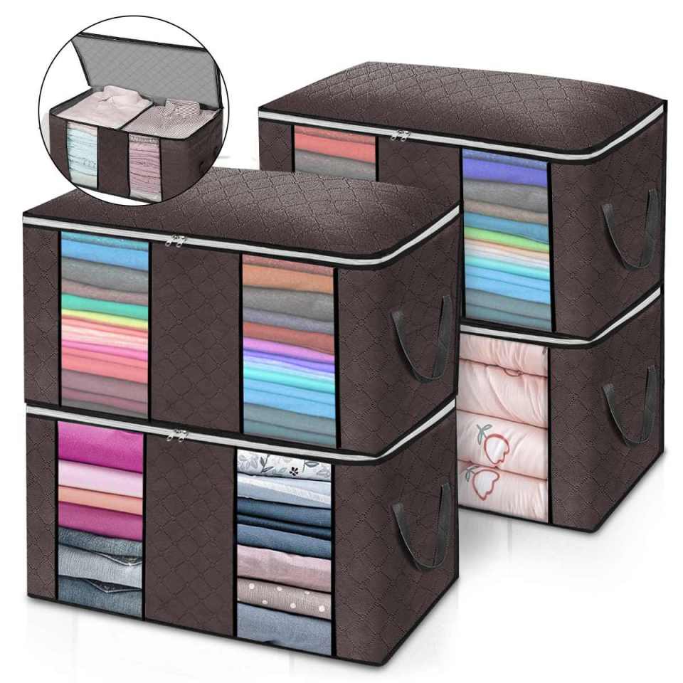 4-teiliges Set Faltbare Kleidung Quilt Lagerung Organizer