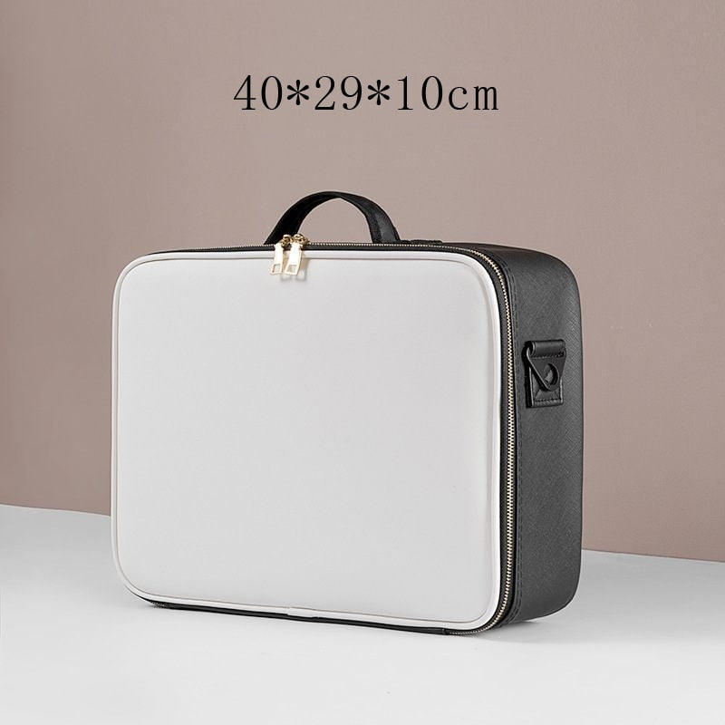 Leather Makeup Bag with Clapboard