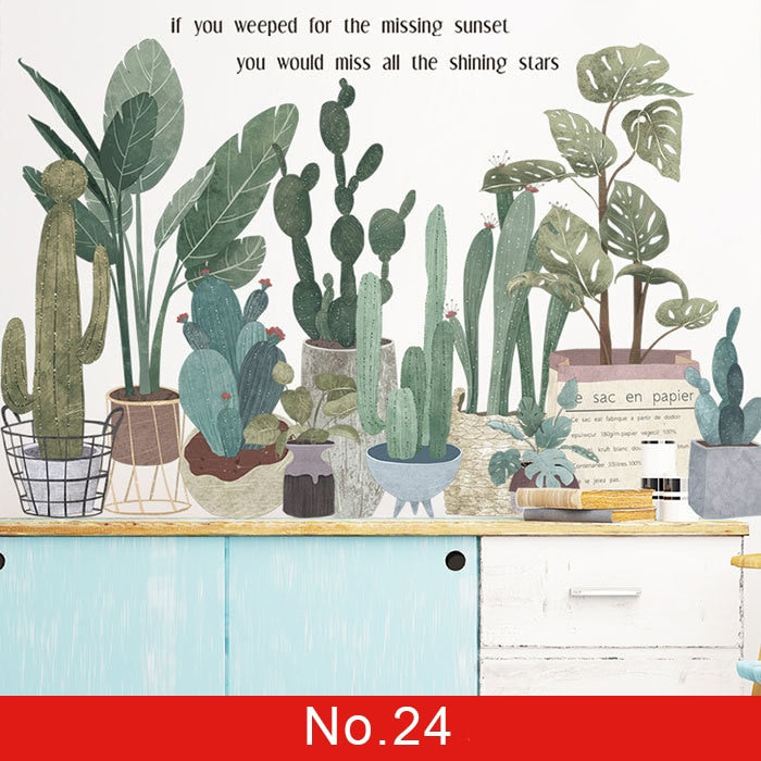 Green wall sticker for room decoration