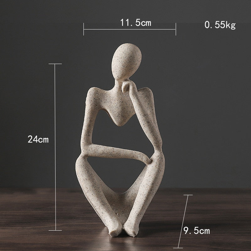 VILEAD Nordic Abstract Thinker Statue Resin Figurine Office Home Decoration Desktop Decor Handmade Crafts Sculpture Modern Art