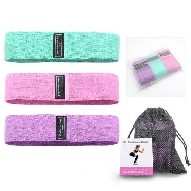 Set of 3 fitness bands for home workouts
