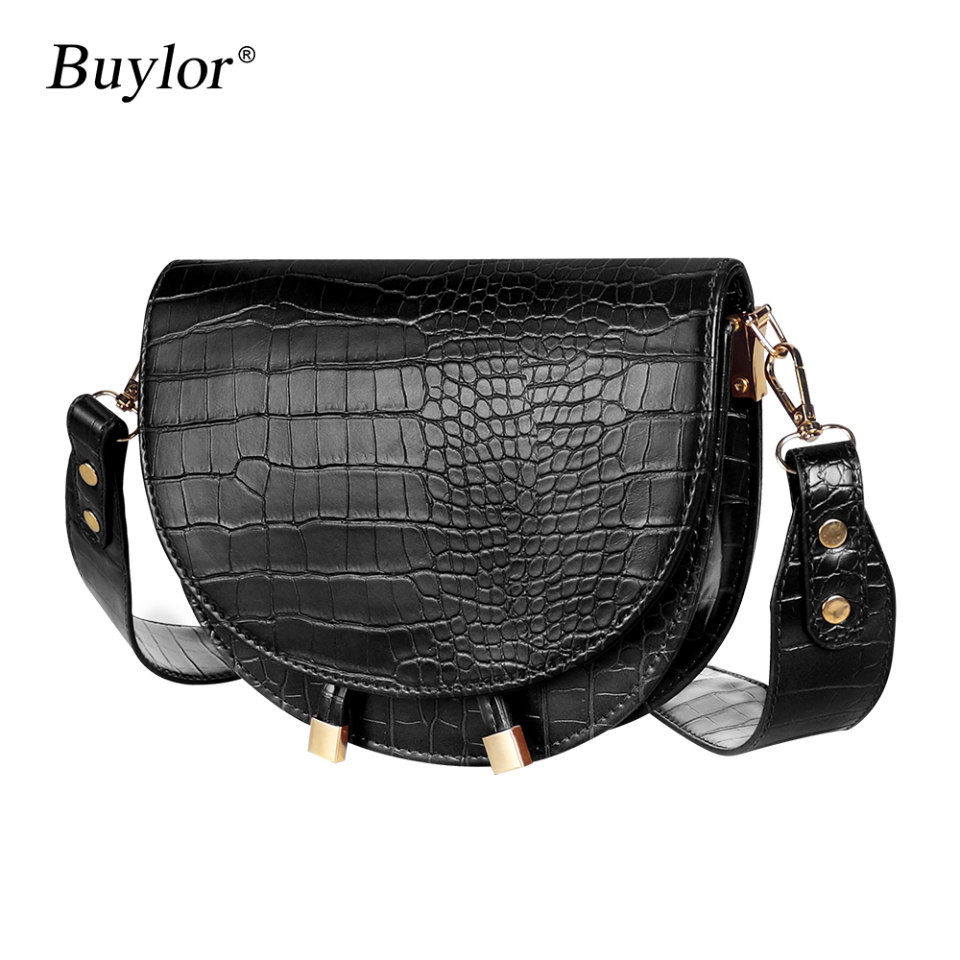 Buylor Damen Luxus Schultertasche Krokodil-Muster