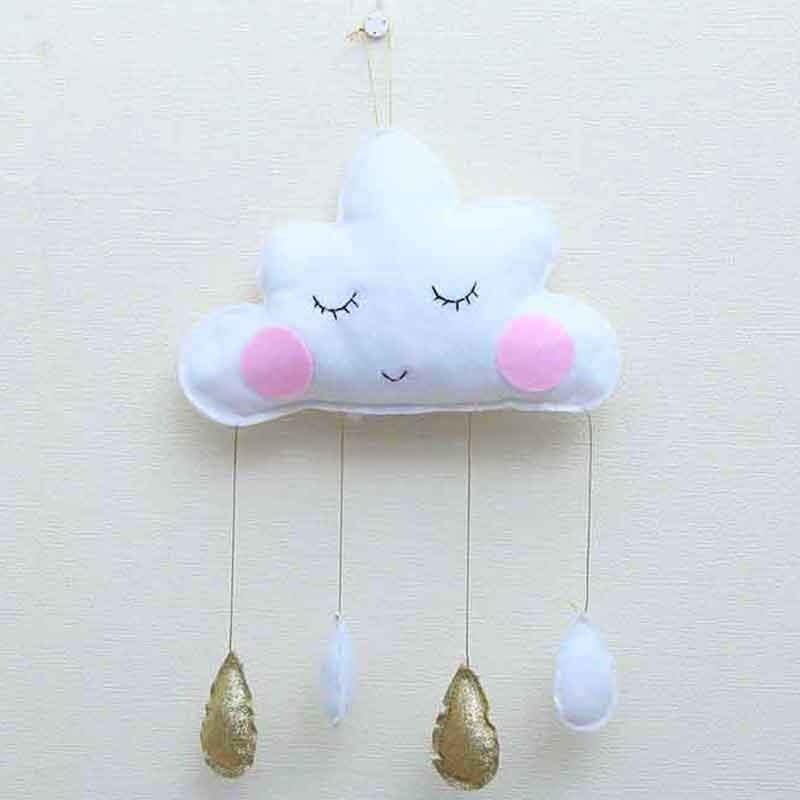 Nordic children's tent with cloud and raindrop pendant