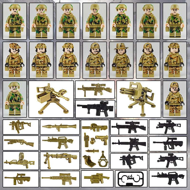 22-teiliges Set für Soldaten Mini Figuren SWAT Team Polizei
