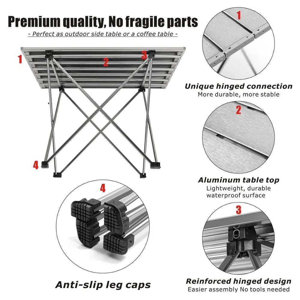Portable Table Folding Camping Hiking Travel Outdoor Garden Picnic Table Al-Alloy Ultralight