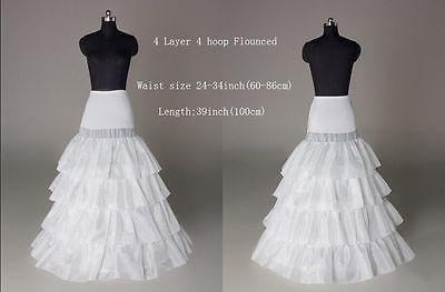 NEW 12Style White A-Line Hoopskirt Hoopless Wedding Crinoline Petticoat Underskirt SN
