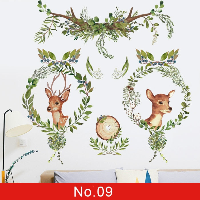 Green wall sticker for room decoration