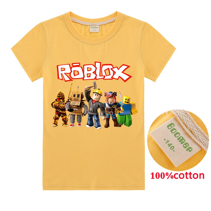 Roblox Mädchen T-Shirt, Cartoon, Sommer, Baumwolle