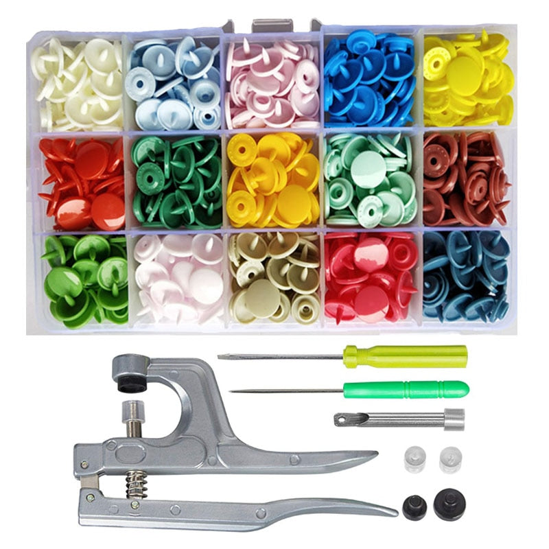 360 Sets T5 Snap Fastener Tool Kit &amp; Organizer Container, Easy Snap Fastener Replacement, DIY Tailor