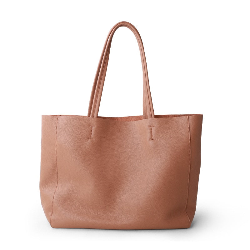 Women Luxury Tote Lemon Yellow Leather Bag