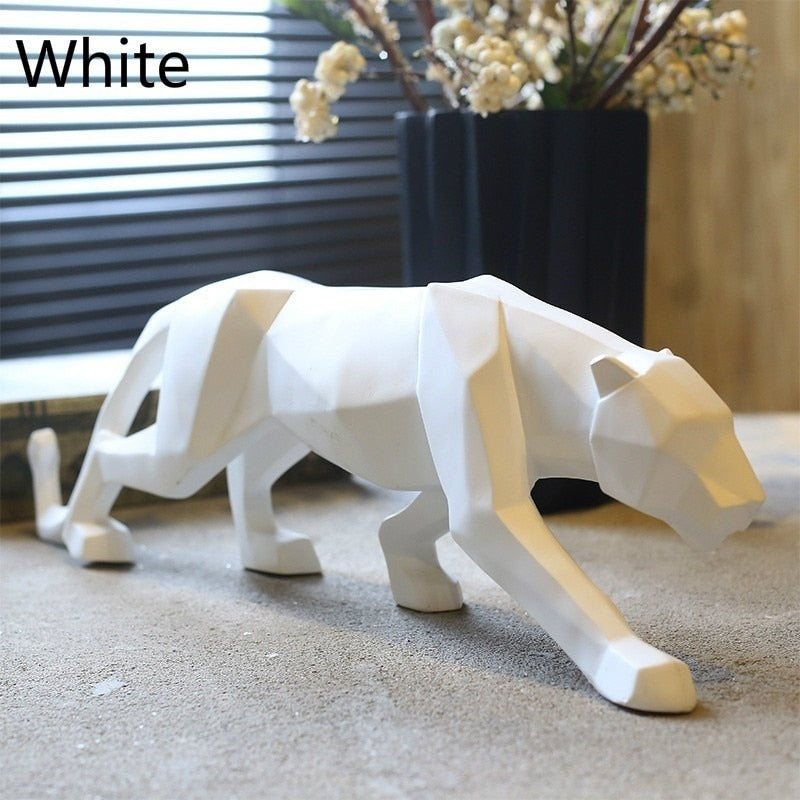 Nouvelle figurine de statue de léopard 2020 en résine géométrique abstraite moderne