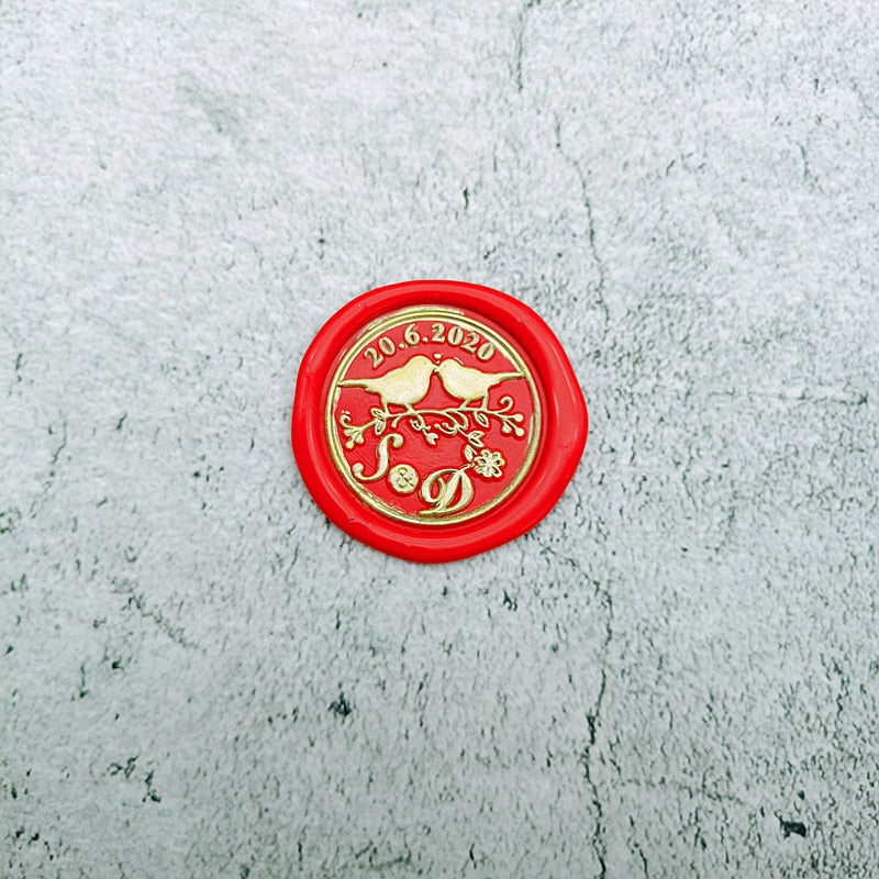 DIY personalized stamp with wax seal for wedding