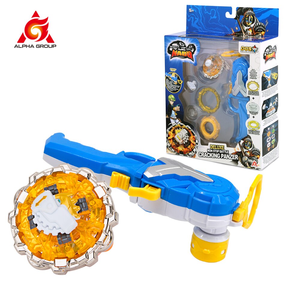 Infinity Nado 5 Deluxe Metall Nado Non Stop Battle Set mit magnetischem Launcher Anime Spielzeug