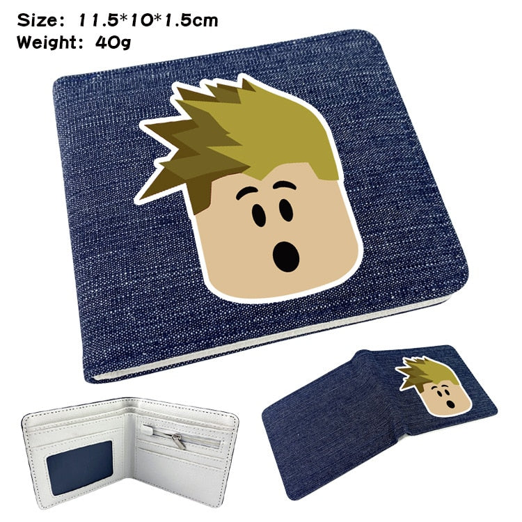 11,5x10x1,5cm Roblox Studenten Unisex Denim Leder Portemonnaie