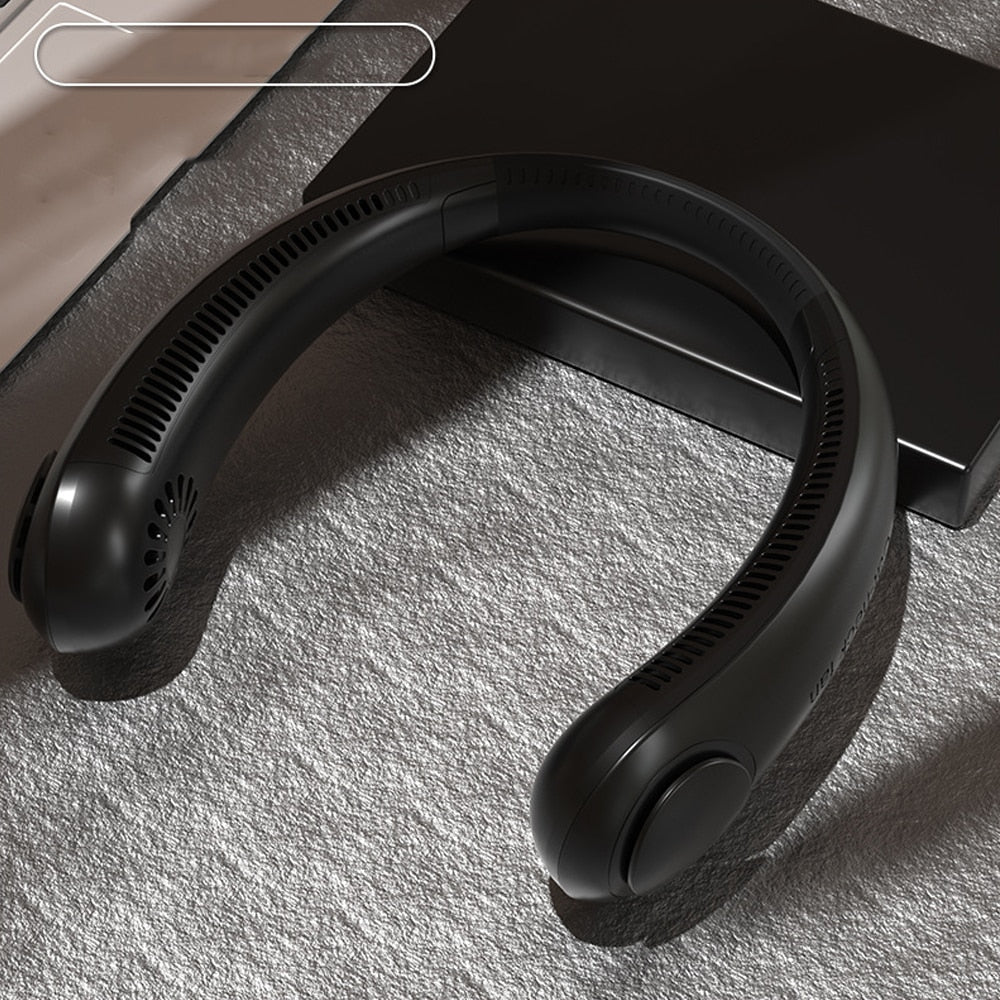 Portable Mini Neck Fan 2400mAh USB Rechargeable