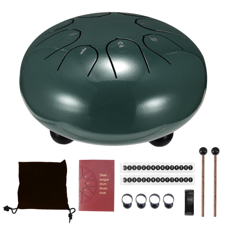 6" Stahlzungentrommel, 8 Handstimmen, Pan Drum, Drumsticks, Tragetasche - Percussions