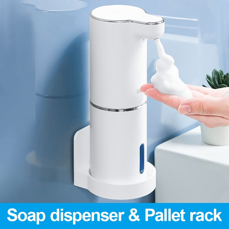Automatic foam soap dispenser, USB charging, white, ABS