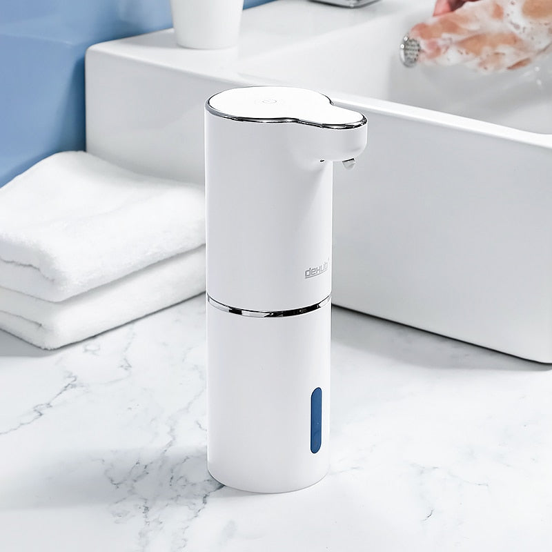 Automatic foam soap dispenser, USB charging, white, ABS