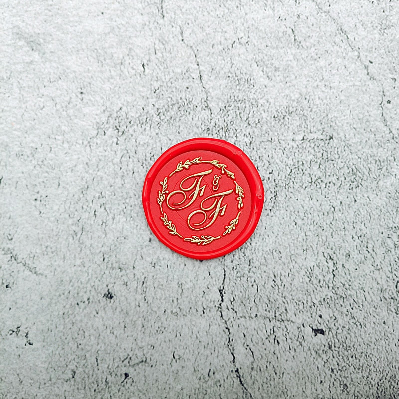 DIY personalized stamp with wax seal for wedding