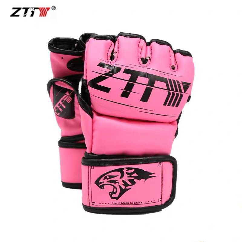 ZTTY Half Finger Boxing Gloves made of PU Leather for MMA and Kickboxing