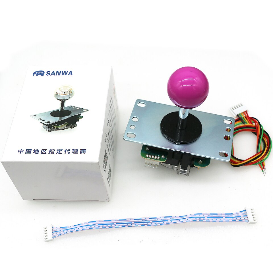 Japan Sanwa Joystick JLF TP 8YT, Rocker with Top Ball, 5pin Wire, Jamma Arcade Machine Game PC PS3 XBOX Kit DIY