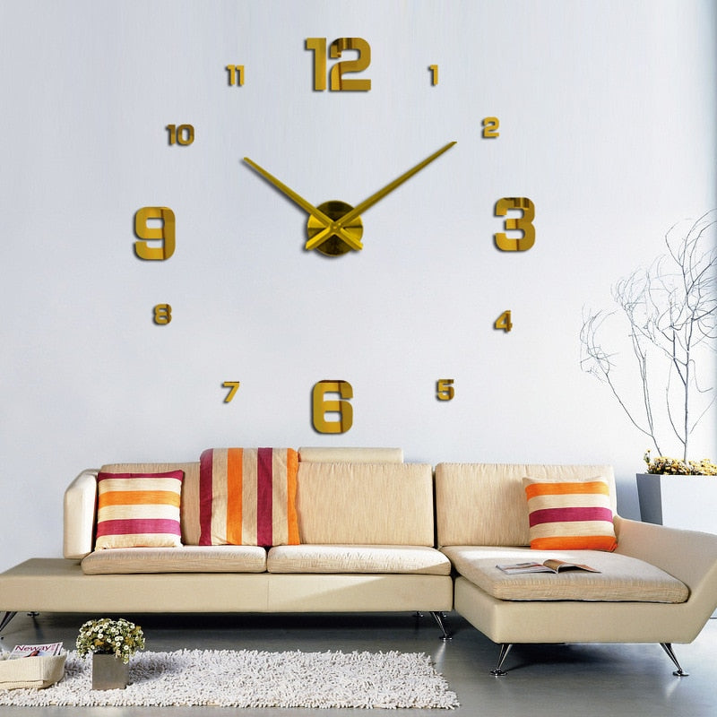 3D DIY Clock Acrylic Mirror Sticker for Home