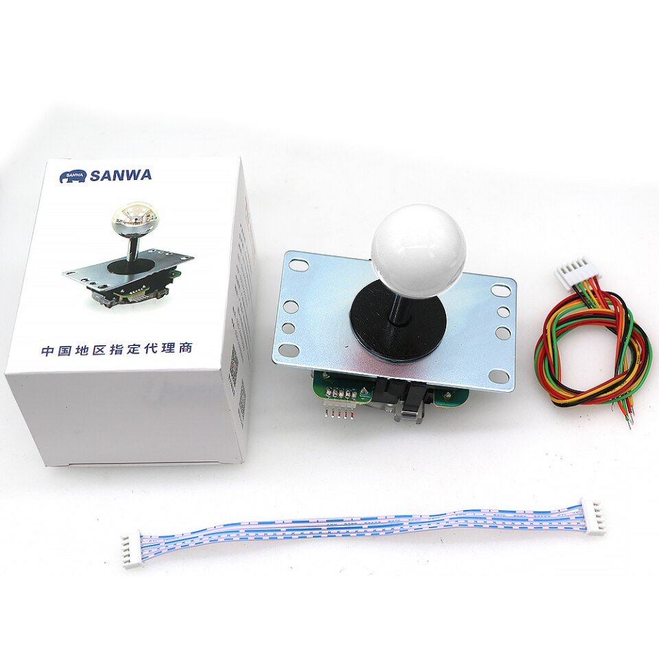 Japan Sanwa Joystick JLF TP 8YT, Rocker with Top Ball, 5pin Wire, Jamma Arcade Machine Game PC PS3 XBOX Kit DIY