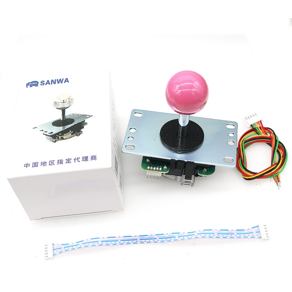 Japan Sanwa Joystick JLF TP 8YT, Rocker with Top Ball, 5pin Wire, Jamma Arcade Machine Game PC PS3 XBOX Kit DIY