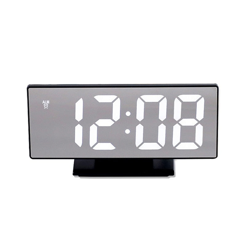 LED alarm clock for children's rooms with temperature display and snooze function