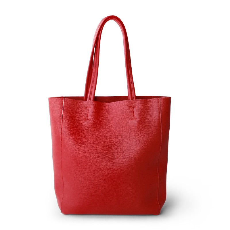 Women Luxury Tote Lemon Yellow Leather Bag