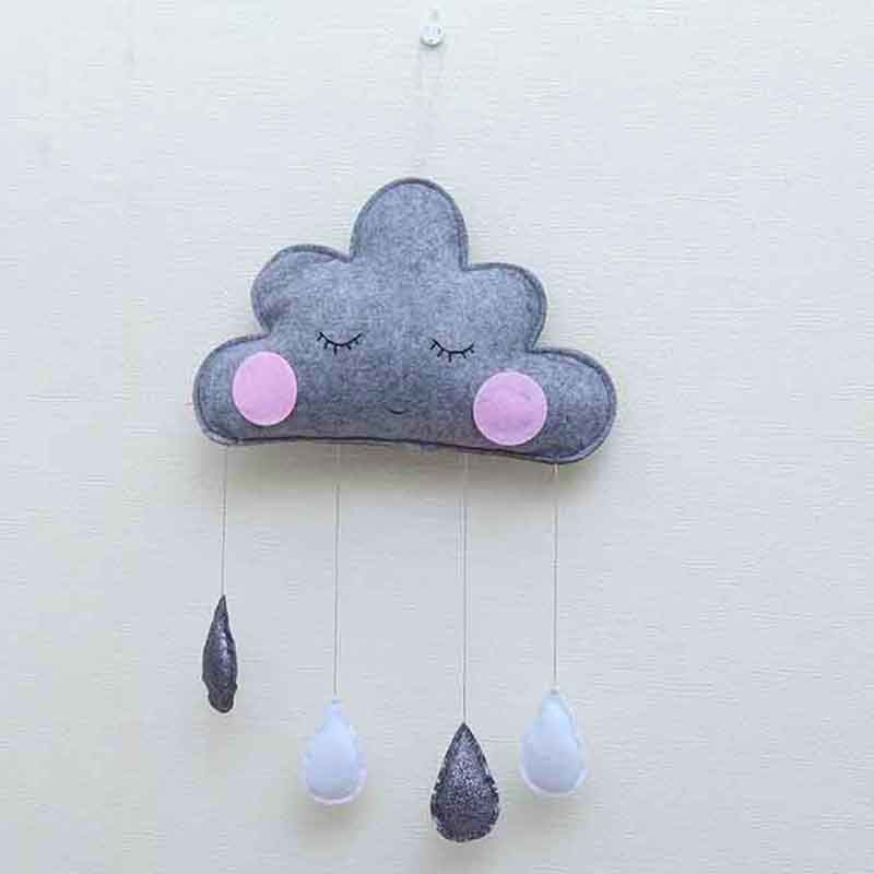 Nordic children's tent with cloud and raindrop pendant