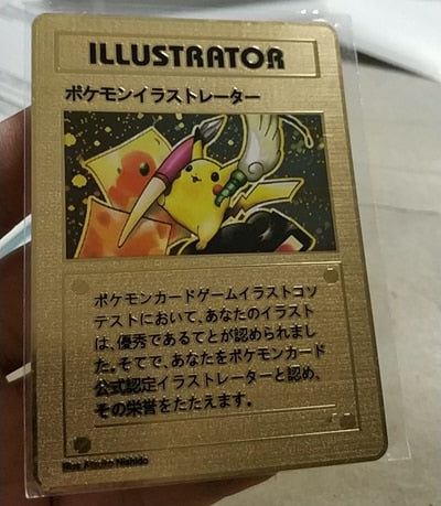 Pokemon Spiel Anime Kampf Karte Gold Metall