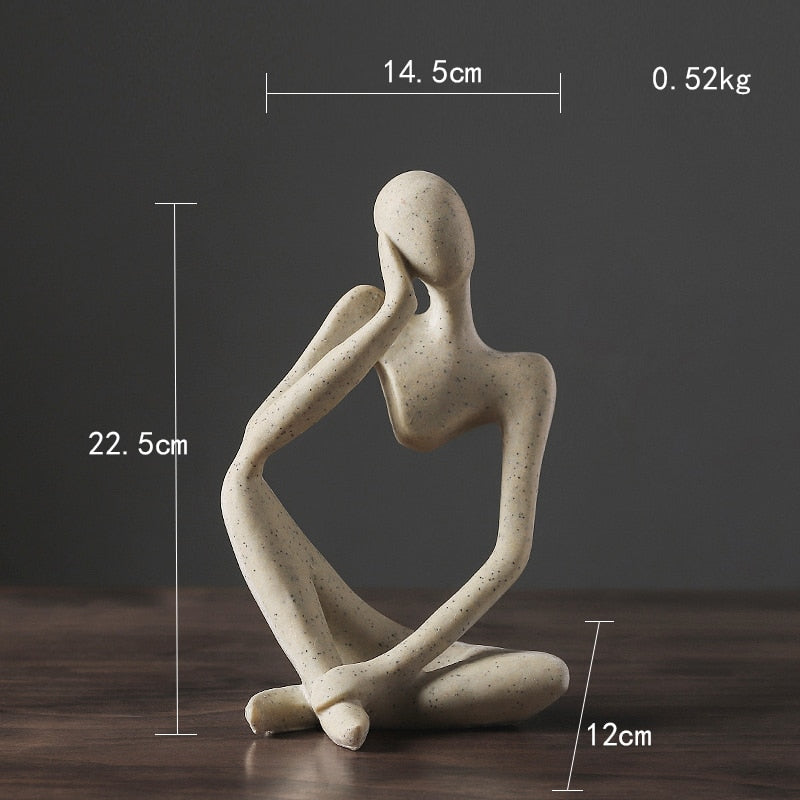 VILEAD Nordic Abstract Thinker Statue Resin Figurine Office Home Decoration Desktop Decor Handmade Crafts Sculpture Modern Art