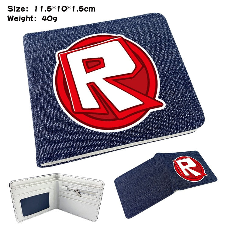 11,5x10x1,5cm Roblox Studenten Unisex Denim Leder Portemonnaie