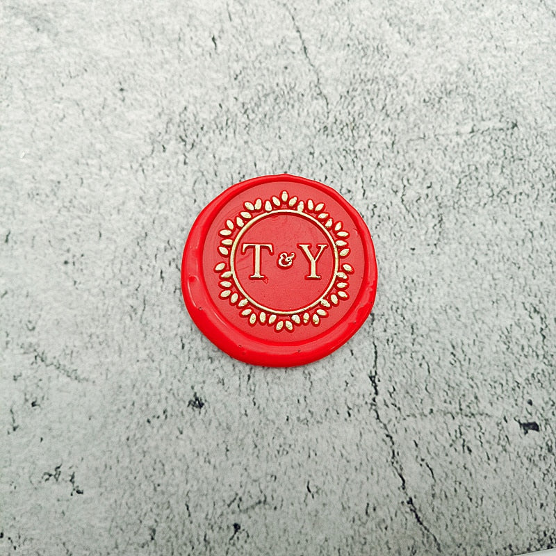 DIY personalized stamp with wax seal for wedding