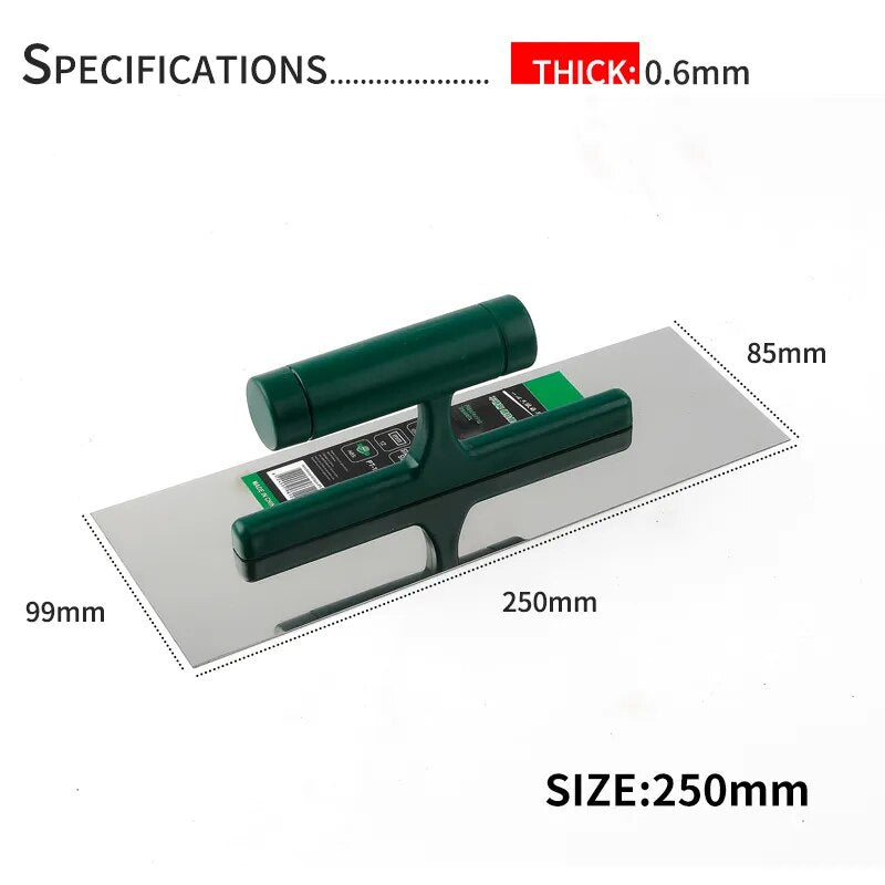 1Pcs Stainless Steel Professional Bricklayer Trowel Cement Scraper Mud Board Construction Plastering Tool with Plastic Handle