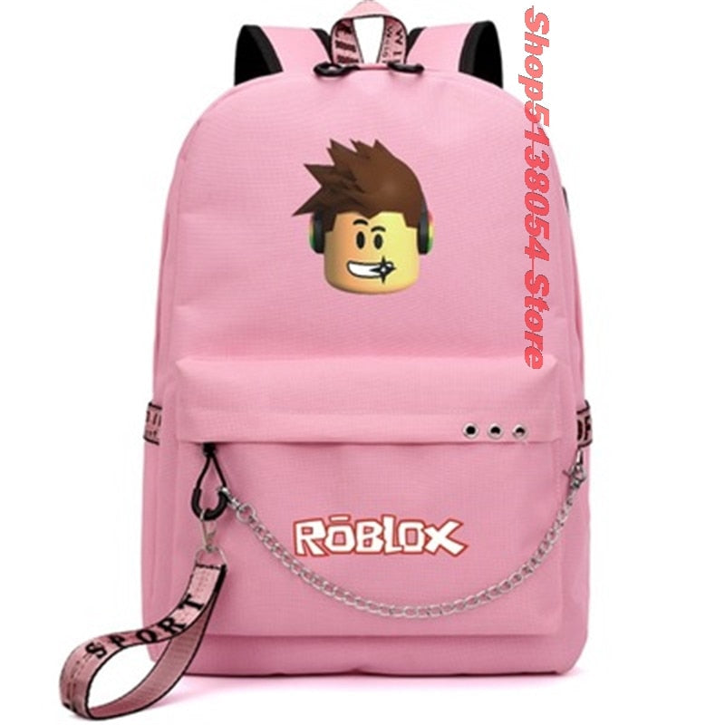 Roblox Backpacks for School with USB Charging for Kids Boys Teenagers Men School Bags Travel Laptop Mochilas