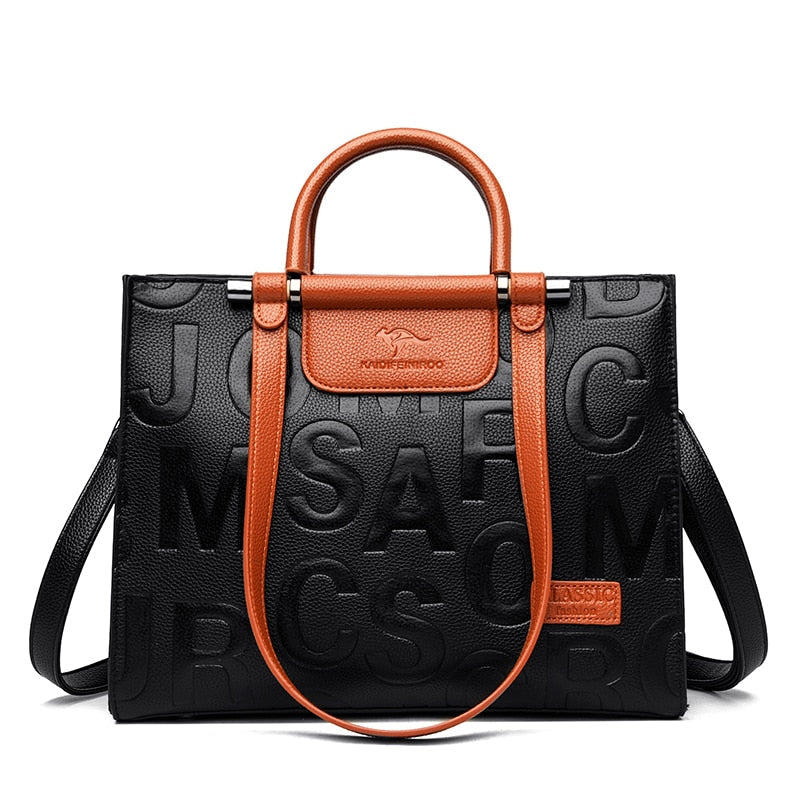 Retro ladies leather handbag 2021, large capacity