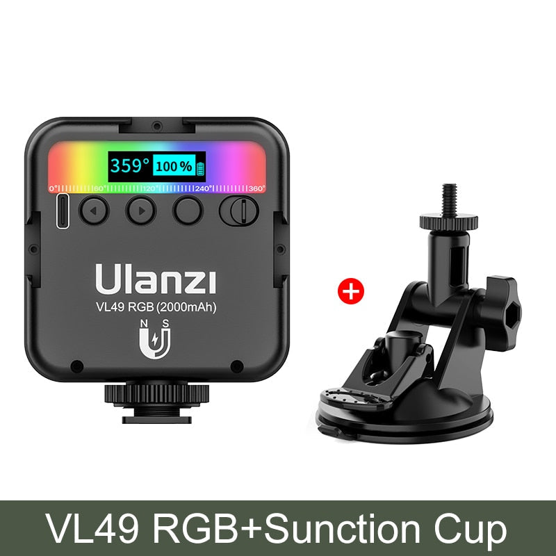 Ulanzi VL49 RGB LED Video Light 2500K-9000K 800LUX
